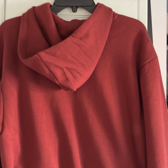 Skims Cotton Fleece Classic Zip Up Hoodie in Merlot Size Small - Picture 9 of 10